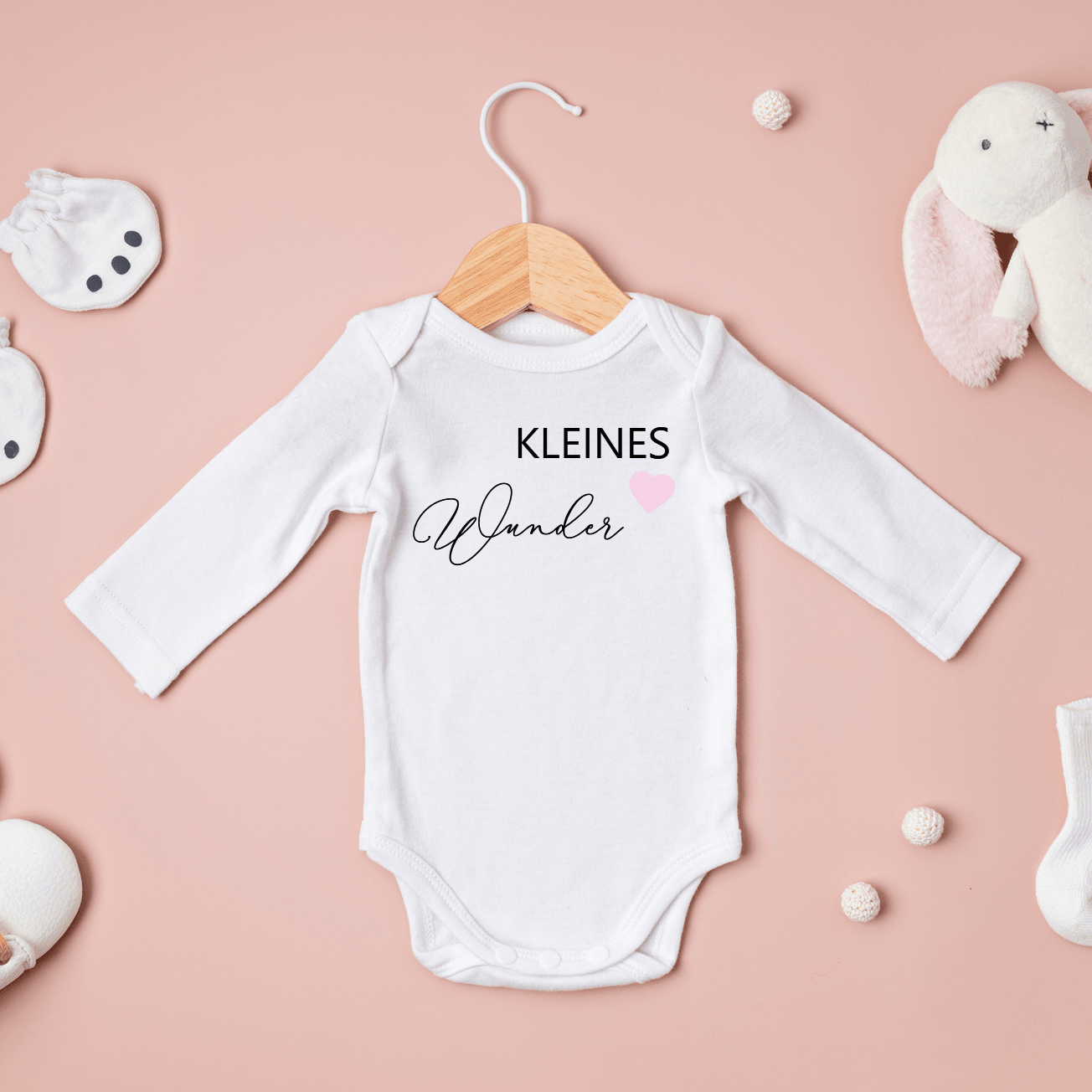 Langarmbody "Kleines Wunder" weiß - Lounis